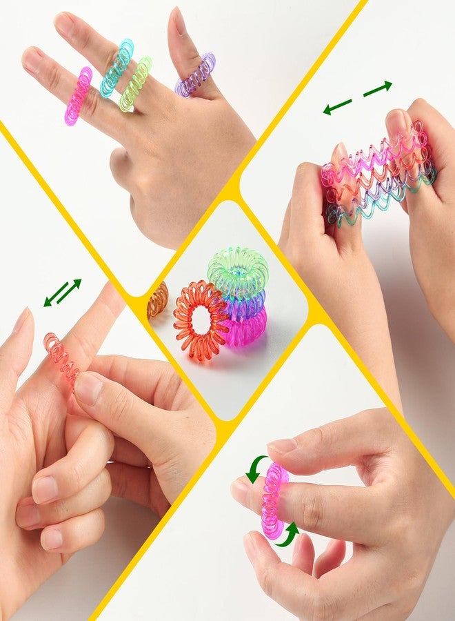 Yeetec 24 Pack Sensory Rings Fidget Toys, Finger Fidget Rings, Silent Stress Reducer Ring, Finger Sensory Toy for Stress Relief, Stocking Stuffers, Classroom Prizes, Party Favours, Random Color - Image 5